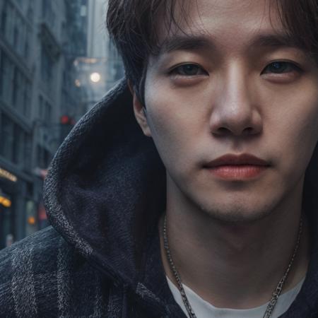 Very handsome superhero, wearing a hoodie ,floating above busy streets in the city center, surrounded by floating cash, cinematic quality, high-quality, dynamic, detailed
