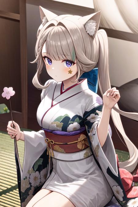 masterpiece, best quality, highres, 1girl star \(symbol\) <lora:lynette_no_outfit:1> kimono