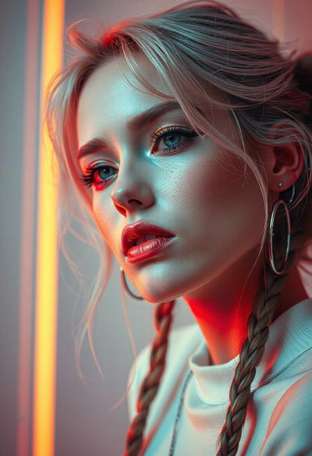 high quality design aesthetics, synth pop, detailed, pop album cover, beautiful young white woman