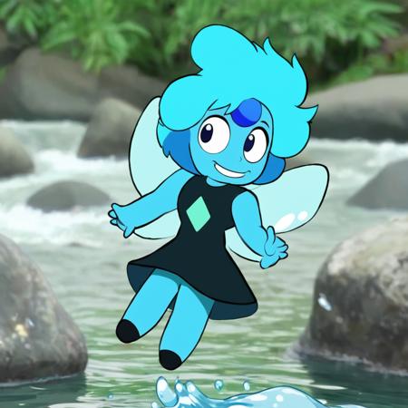 cartoon fairy with blue hair and a black dress, steven universe style, floating. greenish blue, happy and smiling, shiny gems, rocks flying, hey buddy, - 12p, cutie mark, bug, pilot, ello, sharply shaped, pixabay, water type, clean photo, blueberry, image, fluffy, gems, costume, exploitable image, aquamarine, palm gem, forehead gem from steven universe female
<lora:sugems-000072:0.77>