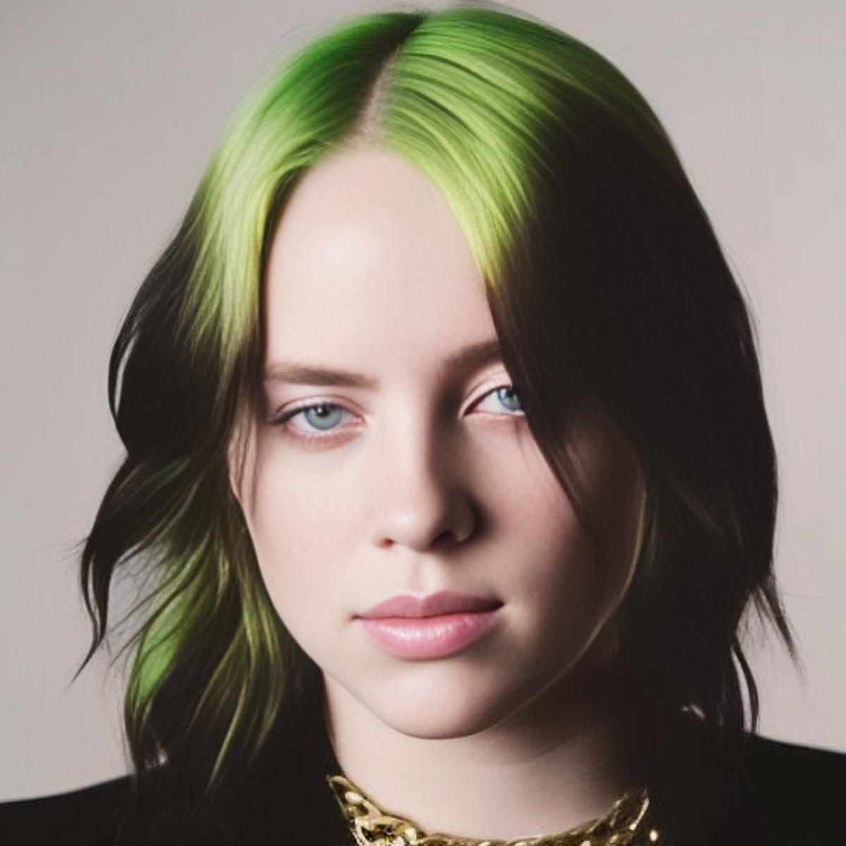 Billie Eilish blonde model - Billie Eilish versión with green hair ...