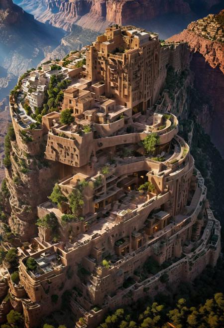 (The colonial city of the future, in the mist-filled Grand Canyon, on an unknown Earth-like planet, 2 moon on sky, Spaceship flight connects colonies, waterfulls:1.3), (Machu Picchu, a mountain settlement, incredibly spectacular:1.2), (Mario Botta:1.3), (avant-garde, future, reality, science fiction, photorealistic), (modern architecture:1.2), 
(Large Files, Ultra Realistic, 8K, 16k, FHD, HD, VFX, Perfect, Photography, composition, Architecture Sales Photography, Architecture Competition, Ultra High Resolution, Cinematography, High Resolution Image:1.1), (dramatic lighting, direct sunlight, ray tracing, clear shadow:1.2),  (real landscape:1.1), (blurred background:1.0), (urban background, more_details) ,
ac_neg1, great lighting, clear, hillscastel, extrusionbuilding, vertical