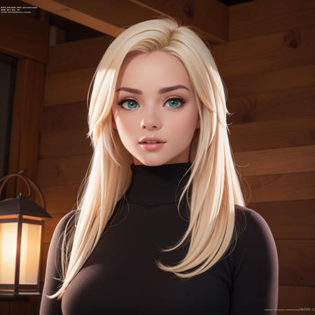 elsa_jean long hair, blonde hair, green eyes