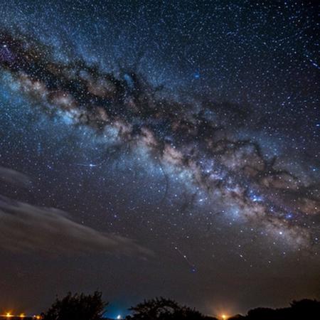 Night sky, full of stars, distant galaxy, shooting stars