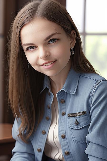 a photo of AM096_Carre, 25 years old woman weared (long-sleeve shirt and jacket:1.2) sitting at the table in the library, pretty face, close up, <lora:LowRA:0.3>, (intricate details:0.9), (hdr, hyperdetailed:1.2), (natural skin texture, hyperrealism, soft light, sharp)