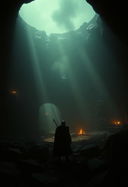 the demon pit, intricate cinematic scenario, dramatic ambiance, dramatic light, film grain