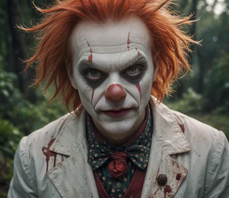 wide shot, mad scientist, evil clown,eyes red <lora:more_details:1>, fantasy portrait photography, beautiful eyes, ethereal beauty, magical atmosphere, whimsical element, enchanting composition, mystical storytelling, professional lighting, imaginative concept, creative styling, otherworldly aesthetic, fantasy romance, surreal visual, enchanting character, captivating narrative, intricate detail, vibrant color, fantastical landscape