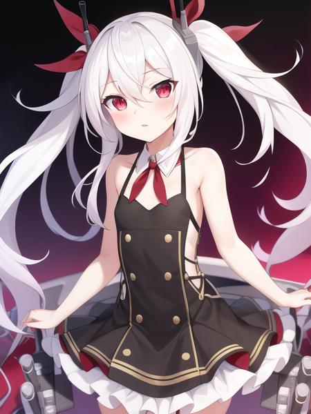 masterpiece:1.2,best quality:1.2, incredibly absurdres, absurdres, highres, wallpaper, colorful, anime,
1girl, solo, vampire \(azur lane\), petite, white hair, long hair, twintails, red eyes, <lora:Out:0.7>, adapted turret,