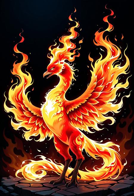 Majestic flaming Phoenix made of tiny neon glass filaments, <lora:World_of_Glass_Filament:0.81> , dark background, flames,
