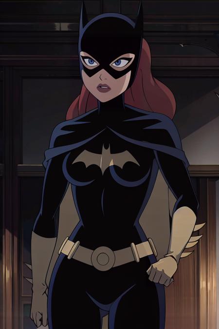 masterpiece, best quality, 1girl, solo, highres, <lora:CARTOON_DC_batgirl_ownwaifu:1.0>, scenery,
CARTOON_batgirl_ownwaifu,www.ownwaifu.com,mask,long hair,blue eyes,bodysuit,breasts,cape,domino mask,belt,medium breasts,superhero,gloves,lips,black bodysuit,helmet,belt buckle,horns,bat_print,pouch,