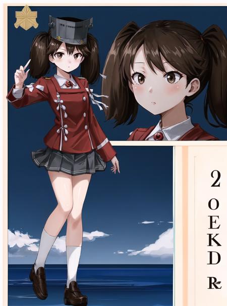 Ryuujou, brown hair, brown eyes, twintails,