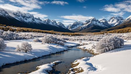 ((masterpiece:1.4,best quality)), cloud,   outdoors
(snowy mountains), spring glade, scenery, sky,
(noon:1.4), high detail, abundant, 8k, high detail, wallpaper