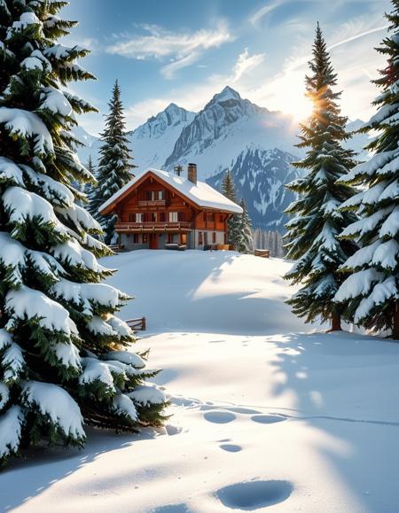 winter landscape with chalet v1.0