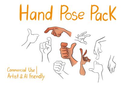 Hand Pose Pack — 10 PNG Lineart Poses Hand Pose Pack — 10 PNG L