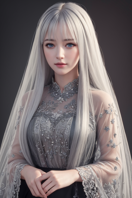 high quality, best quality, photo-realistic, raw-photo, realistic, ultra realistic 8k cg, ultra-detailed, High definition, masterpiece, 1girl, long hair, silver hair, close-up, intricate details, detailed texture, finely detailed,