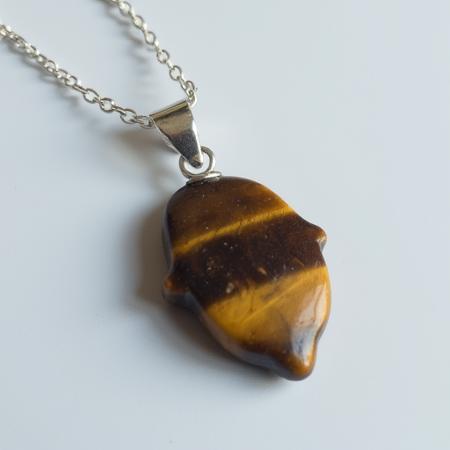 Support & Buzz Tiger's eye Khamsa Pendant Necklace sterling silver – Jewelry LoRA (Flux Dev) v5.0