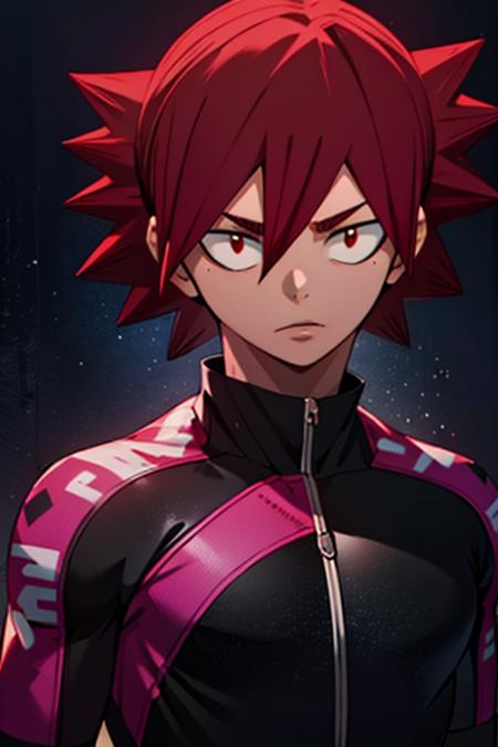 shoukichi_naruko, red hair, red eyes, spiked hair