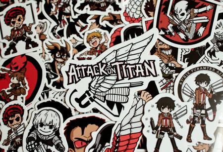 attack on titan lot of stickers
