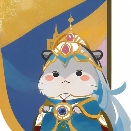 xiaoyuehan, jewelry , white long hair,hamster,blue skirt