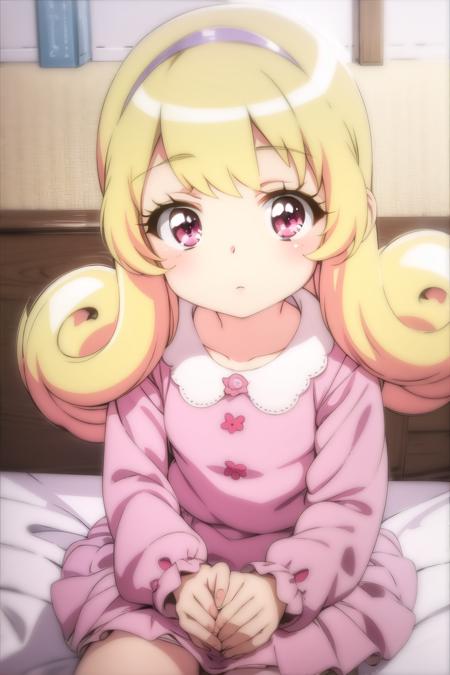 1girl, child, solo, cowboy shot, looking at viewer, sleepy, 
<lora:hinata_yume:1>,pink  pajamas,  hinata yume, blonde hair, child, curly hair,