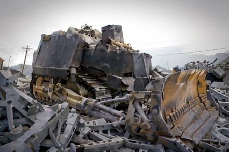 analog gloomy photo of a bulldozer with yellow blade,  <lora:k1lld0z3r:1.0>, (at night), snow, (horror movie), ((nighttime)), (midnight), (bones on the ground:1.5), High Detail, Sharp focus, (photorealism), realistic, best quality, 8k, award winning, dramatic lighting, epic, cinematic, masterpiece, rim light, ambient fog:1.5, smoke:0.5, dutch angle, depth of field, wide angle lens, low angle shot,