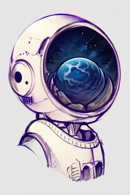 <lora:Sketchy:1> sketchy style astronaut, helmet, space background