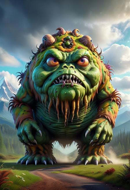 poo monster from X files. Ultra High Definition 64K, Detailed and Intricate, Digital Art, Photo, Realistic, Cinematic, Studio Lighting, Beautiful Lighting, landscape view