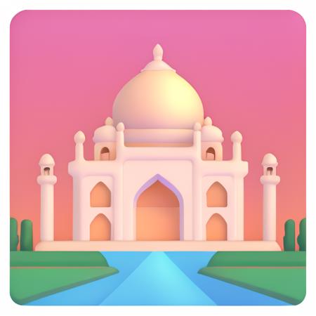 taj mahal,  <lora:Fluent_Emoji-000010:0.9>