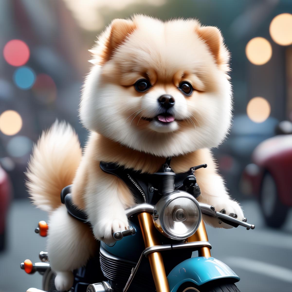 狗狗骑车-a dog is riding a motorcycle-sdxl image