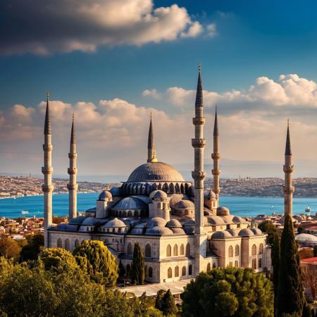 a briliant landscape from istanbul and the sultan ahmet mosque