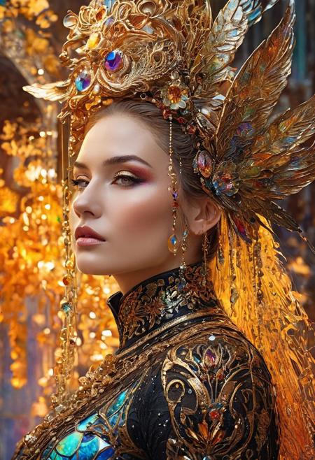 Mythical Animal Creature, 
Extremely beautiful and Delicate, 
Karol Bak Art, 
Ciro Marcetti Art, 
Art by Kyrielle, 
Luis Royo influence, 
vivid colors, 
lace, 
light rays, 
Dynamic Posture, 
amazingly fluid, 
detailed, 
3d fractals, 
light particles, 
water drops, 
shimmering light, 
dreamy, 
surreal, 
alcohol ink, 
smooth, 
shimmering, 
dreamy glow, 
conceptual art, 
City Mirage Art, 
Breathtaking View, 
vivid tonalities, 
fresh and deep colors, 
Gustav Klimt shades, 
double exposure effect, 
Broken Glass effect, 
no background, 
stunning, 
something that even doesn't exist, 
mythical being, 
energy, 
molecular, 
textures, 
iridescent and luminescent scales, 
breathtaking beauty, 
pure perfection, 
divine presence, 
unforgettable, 
impressive, 
breathtaking beauty, 
Volumetric light, 
auras, 
rays, 
vivid colors reflects, 
Watercolor, 
trending on artstation, 
sharp focus, 
studio photo, 
intricate details, 
highly detailed, 
by greg rutkowski, 
neon ambiance, 
abstract black oil, 
gear mecha, 
detailed acrylic, 
grunge, 
intricate complexity, 
rendered in unreal engine, 
photorealistic