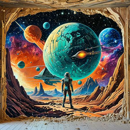 Cosmic science fiction scene