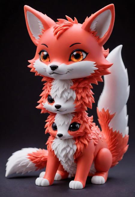 a chibi fox made of coralbugXL <lora:coralbugXL:1>  <lora:LCMTurboMix_Euler_A_fix:1>