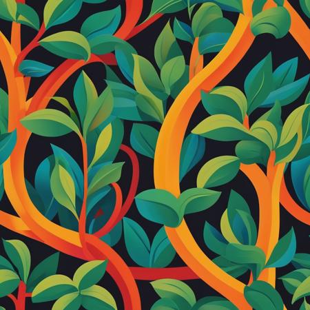 vector art, style of Tarsila do Amaral vine, flat color