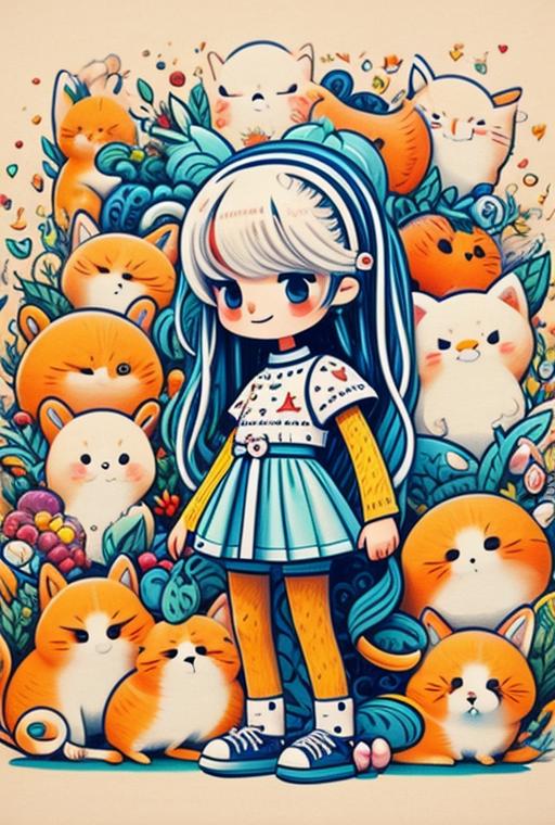 Cute Chibi Cat Pattern Style  image by vhphuongthao1901