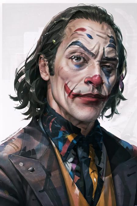 Highly detailed, High Quality, Masterpiece, beautiful, RocksEyebrowRaise, <lora:RocksEyebrowRaise:1>, 1boy, solo, portrait, raised eyebrow, thick eyebrows, The Joker, <lora:Char_Sigmas_Joker:0.7>