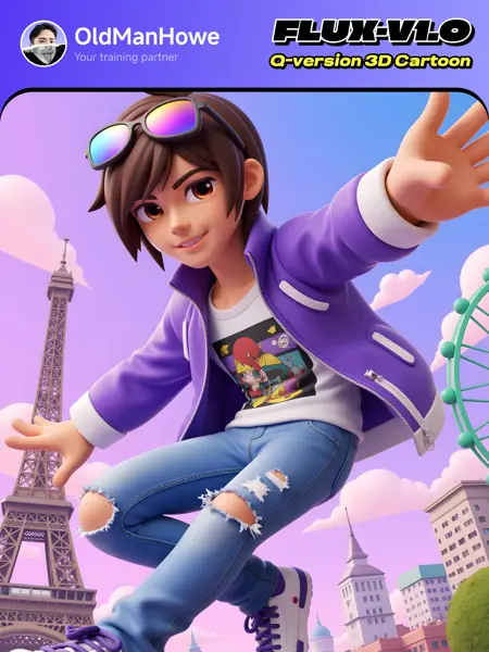 OldManHowe-Q-version 3D Cartoon style