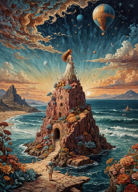 painting, aesthetic of surrealism with solitude atmosphere,
stunning details
