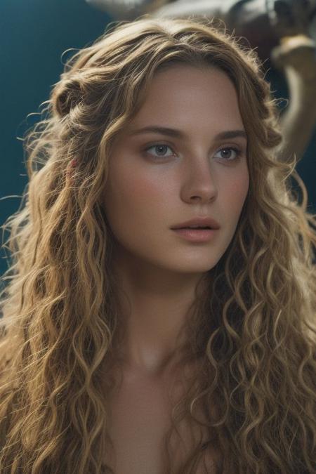 Beauty Photography: Focuses on well-lit, flawless skin and often used in beauty and cosmetics advertisements.<"shooting under very dark condition":1.8> with high iso, film, high key Pirates of the Caribbean: The Mermaid's Treasure