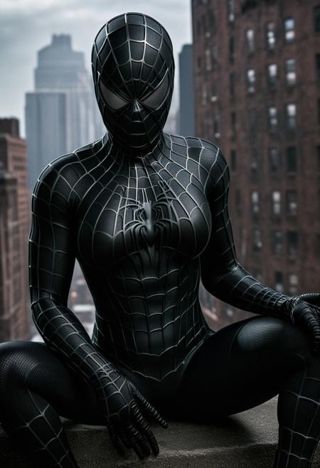 score_9, score_8_up, score_7_up, best quality, realistic, masterpiece, beautiful detail, hyperrealistic, night, ((1girl, woman body, big breasts)), amazing detailed full body portrait of a sexy girl, wearing a realistic and highly detailed black raimi spider-man suit, ((huge muscular girl)), ((wears black spiderman mask)), professional model wears ultra - detailed black raimi spider - man suit, ultra - detailed and grained black raimi spiderman suit, suit covered entire body and hand, black spiderman gloves, (sitting), (full body), (dirty skin), octane render, highly detailed, volumetric, dramatic lighting, (highest quality:1.1), (HDR:1.3), (top quality, best quality), realistic, high definition,