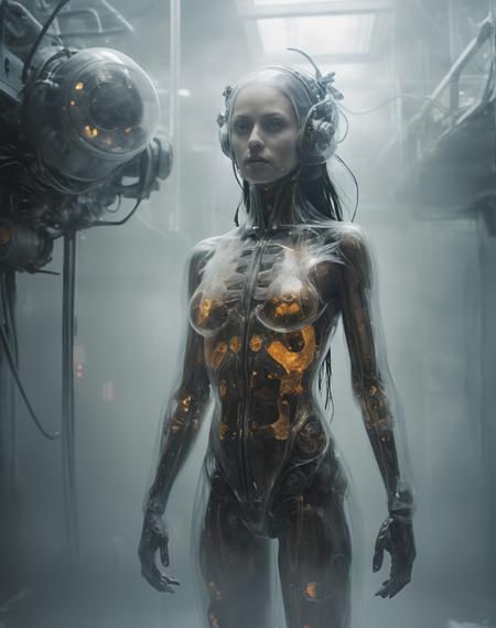 symbiotic relationship between mechanical (insect parasite:1.3) and a transparent alien woman,(double exposure:1.3) effect of (nude female full body:1.2) portrait silhouette,superimposed against sci-fi space station by Conrad Roset,(Brandon Kidwell:1.2),Andreas Lie,Dan Mountford,Agnes Cecile,Jeremy Mann,oil and ink canvas,fine art,biolumiscent,super dramatic light,photoillustration,amazing depth,hyperdetailed,iridescent white,redundant dreams,intricate detailed,amazing depth,stunning atmosphere,mesmerizing whimsical vibrant scenery,maximalism (Beautiful Outside, Ugly Inside, Stress and Pain, Beauty and Despair, Hard and Soft, Positive and Negative, Hot and Cold, Sweet and Sour, Vibrant and Dull, Perfect Harmony, Light and Dark, Hot and Cold, Old and Young, Fire and Ice, Yin and Yang, Opposites, Black and white, Hot and Cold, Organic and Mechanical, Corresponding colors, Loud and Quiet, Chaos and Peace,  Night and Day:1.4) complex masterwork by head of prompt engineering,<lora:add-detail-xl:2>,<lora:Aether_Ghost_v1.1_LoRA:0.8>,<lora:wowifierXL:0.1>,