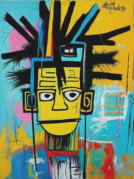 <lyco:Jean-MichelBasquiat:1.0> Jean Michel Basquiat style, Pastel tones, Pastel colors, Painting by Jean Michel Basquiat, random draw