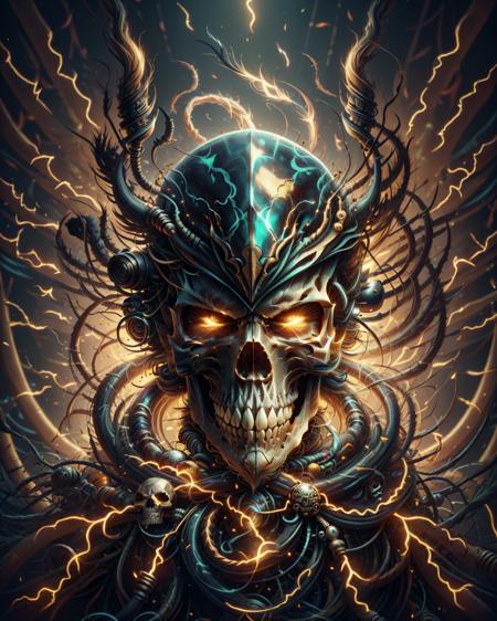 masterpiece, best quality, 4K, 8K, ultra detailed background, delicate pattern, complex detailed background, colorful studio lighting, fantastic, skull pirate <lora:ral-elctryzt-sd15:1> ral-elctryzt