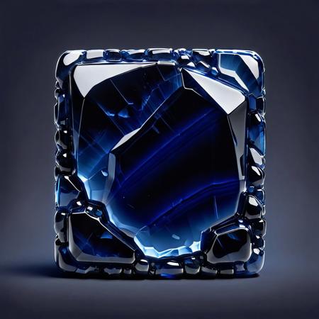 Game icon: 1.6, 2d, dark-blue obsidian plate, monolith Stone, aztexk style, simple transparent background