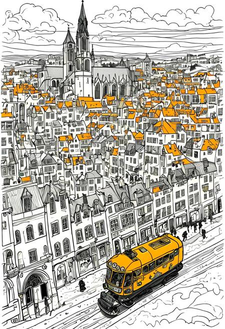 An illustrated medieval old yellow page of a ((big Walking city), solo, outdoors, sky, cloud, desert, vehicle focus, scenery, (Walking vehicle), (legged vehicle), buildings, black paint, gray paint, orange paint), text is Old English and Gothic, parchment page, intricate details, vibrant colors, high resolution, best quality, fantasy vibe
(ultra sharp focus:2), (detailed windows:2), (thin lines:2), (best quality:1.8),
<lora:MJ52:0.8> <lora:ParchartXL_CODA:1>
<lora:Apparatus_-_Traction_City_Walkers_Vehicles:0.8>,