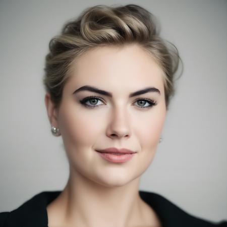 an exquisite portrait photograph, 85mm medium format photo of (ohwx woman)  <lora:Kate Upton:1> with a classic haircut