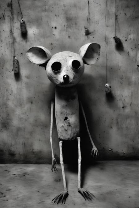 <lora:Roger Ballen Style:1>Roger Ballen Style - Roger Ballen inspired art with animal corpse