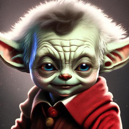 <lora:richVIP_SD2.1:1.05> realistic portrait of scary (baby yoda:0.9) mix (pennywise:1.0), pdalns, blood, seamless, epic, cinematic, intricate detail, award winning, great lighting, shading, high quality, detailed