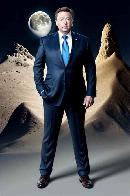 Man in suit full body portrait elon-gate-moon-musk