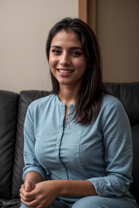 candid, 22yr old pakistani hijabi woman, castingcouch, wearing embroidered cotton blue (kameez:1.1), ,  <lora:couch:0.7>, blushing, nervous, apprehensive, forced smile looking away, sitting on sofa, from above,  <lora:shirtlift:0.7> shirtlift, showing off her tits, nervous laugh <lora:add_detail:0.5>, <lora:real_skin:0.7> skin, <lora:retromanba:0.3> Yamanba (dark skin), RAW photo, 8k uhd, dslr, soft lighting, high quality, film grain, Fujifilm XT3